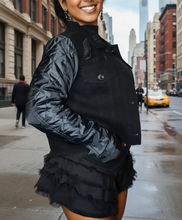 Load image into Gallery viewer, &quot;D - BLACK&quot; DENIM JACKET
